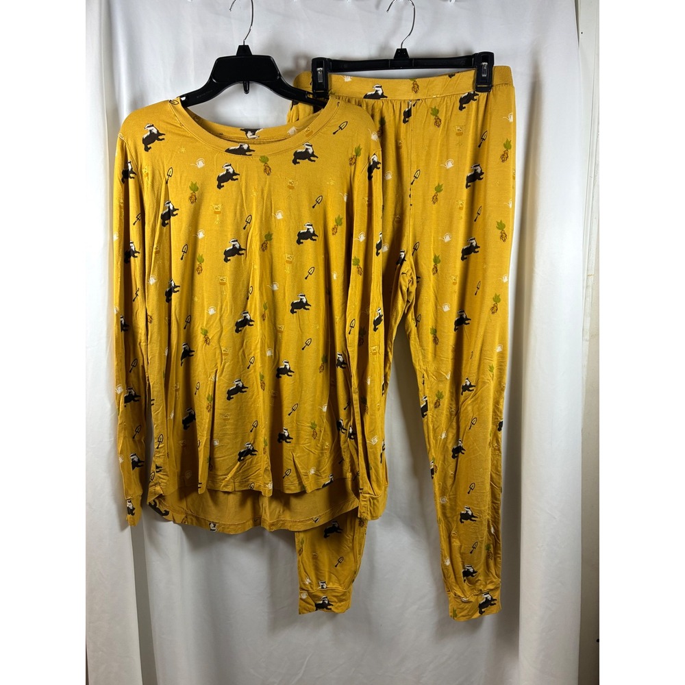 Kyte Baby Harry Potter Hufflepuff Pajama Set XL Mustard Yellow Bamboo Badger